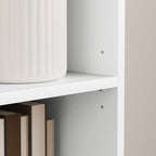 Bibliothèque étagère de rangement 5 niveaux avec étagères réglables pour salon, chambre, bureau, 30x24x133,5cm, blanc-6