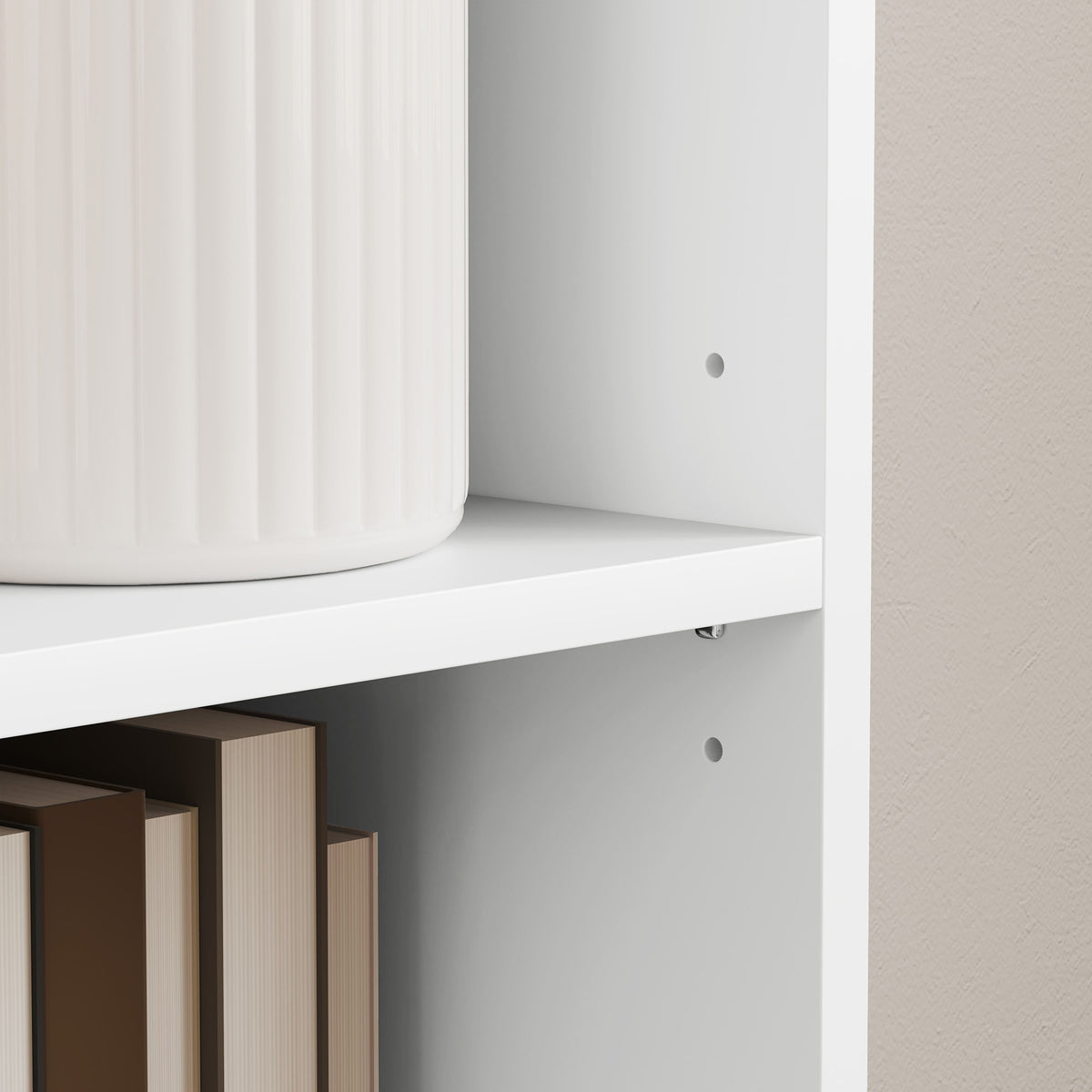 Bibliothèque étagère de rangement 5 niveaux avec étagères réglables pour salon, chambre, bureau, 30x24x133,5cm, blanc-6