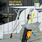 Table pliante en aluminium table de camping table de jardin 6 personnes hauteur réglable + sac de transport-5
