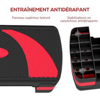Stepper fitness aérobic hauteur réglable surface antidérapante 80 x 31 x 20 cm noir rouge-5