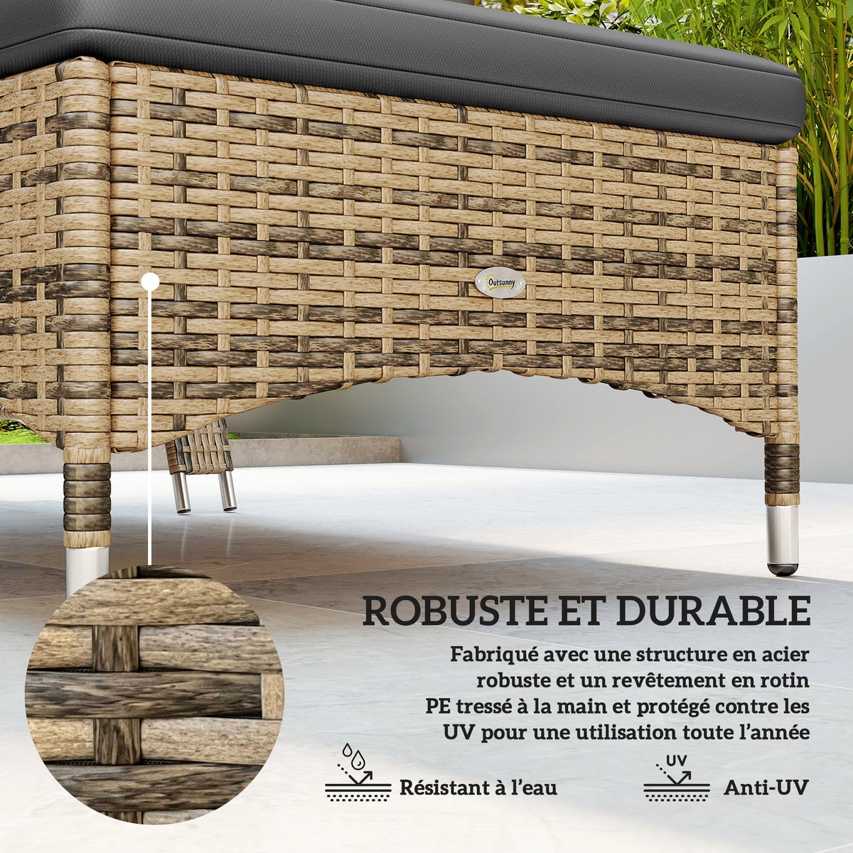 Transat bain de soleil matelas inclinaison réglable multipositions accoudoirs roulettes 200 x 73 x 30-103 cm jaune-3