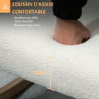 Fauteuil à bascule fauteuil allaitement rocking chair en tissu effet laine bouclée avec pieds en bois massif-4
