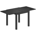 Table de jardin extensible pour 4-6 personnes avec rallonge auto-stockée aluminium avec effet bois 80-160 x 80 cm noir-0