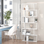Bibliothèque étagère Zig zag Design Contemporain 80L x 23l x 192H cm 6 Niveaux Blanc-9