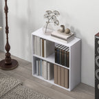 Bibliothèque étagère de rangement avec 2 compartiments et étagère réglable, 60 x 24 x 63 cm, blanc-6