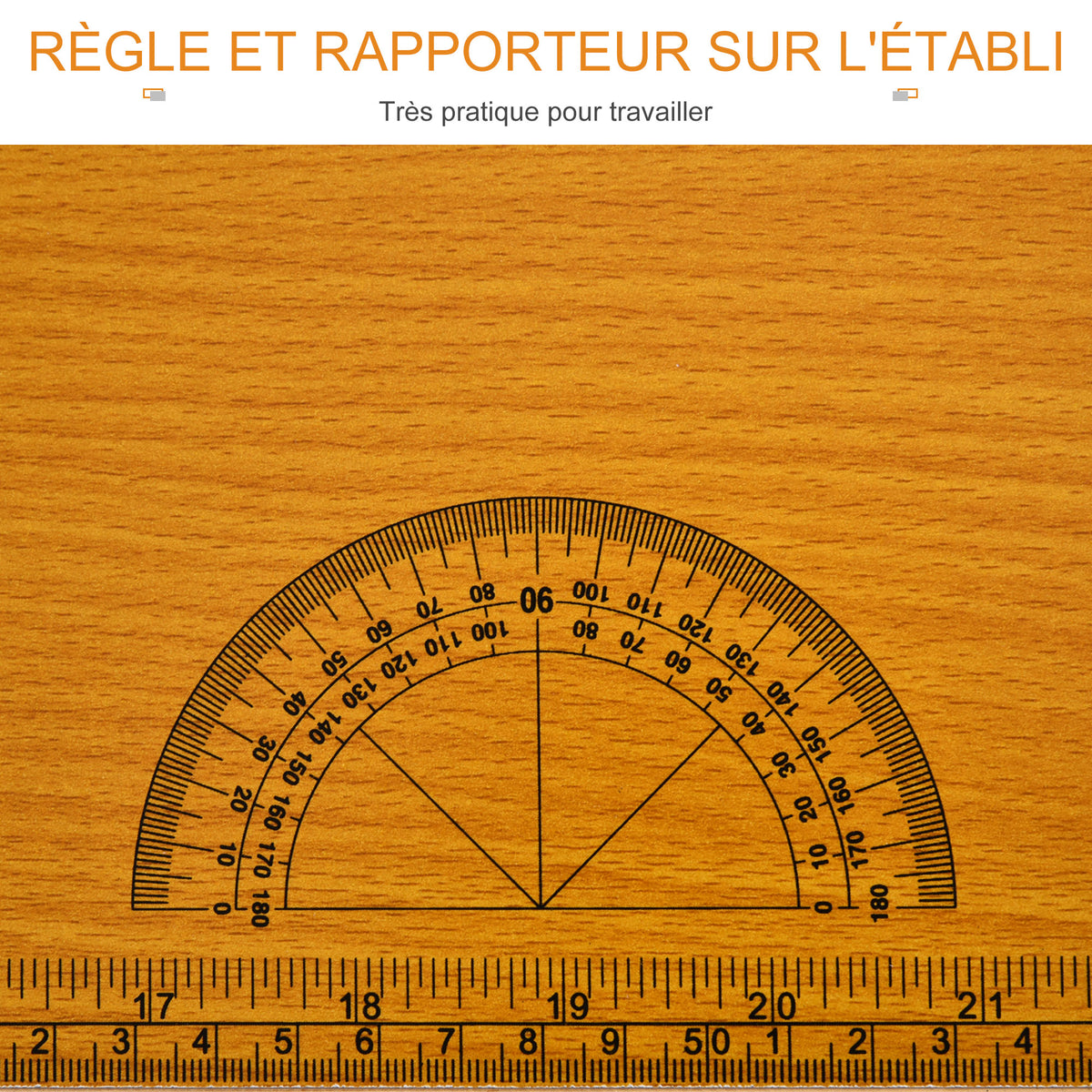 Établi atelier pliant table de travail pliable avec règle et rapporteur MDF table atelier 100 x 60 x 75,5 cm jaune noir-4