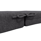 Lot de 2 coussins d'extérieur pour fauteuil chaise à dossier avec attaches rembourrage 8 cm, 112L x 51l cm, gris foncé-8