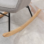 Fauteuil à bascule rocking chair revêtement bouclette structure en acier 71 x 98 x 101 cm Gris clair-8