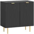 Buffet cuisine meuble de rangement avec 2 portes étagère réglable pieds métalliques surélevés 80 x 40 x 80 cm noir-0