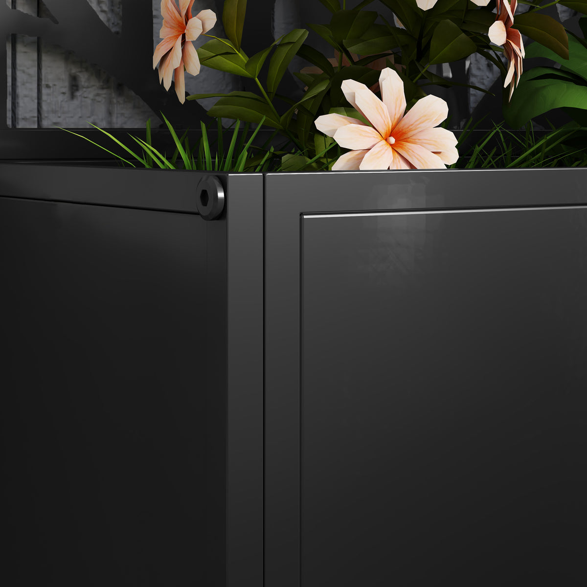 Jardinière avec treillis, bac à fleurs pour plantes grimpantes, légumes, fleurs en métal 61 x 23 x 113 cm noir-8