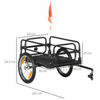 Remorque pliable pour vélo en acier roues 16 pouces charge max. 40 kg avec barre d'attelage universelle-2