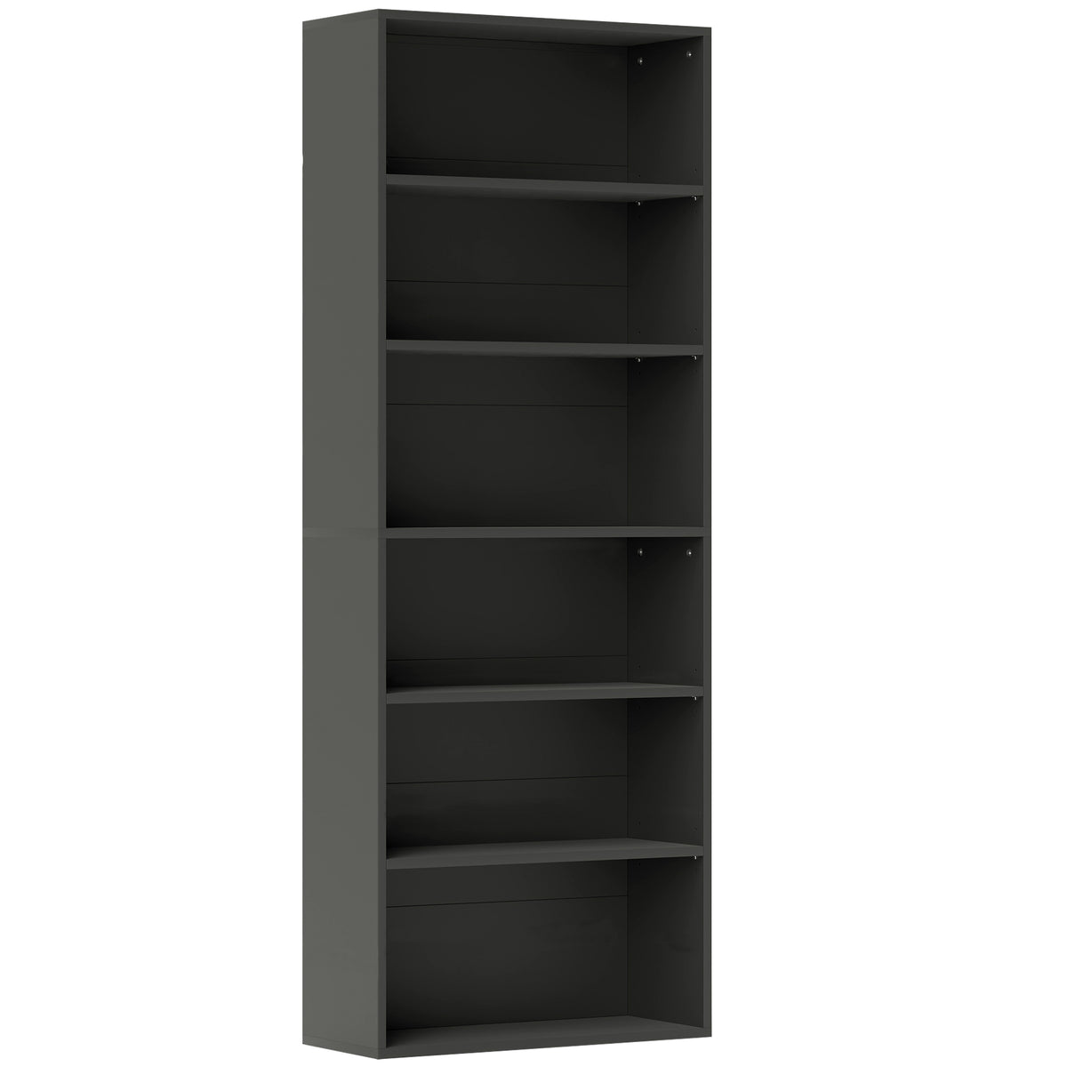 Bibliothèque étagère de rangement 6 niveaux avec étagères réglables pour salon, chambre, bureau, 60x24x158,5cm, noir-0