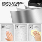 Poubelle rectangulaire à pédale poubelle cuisine 3 compartiments fermeture douce acier inox 45,7 x 35,8 x 76 cm argent-8