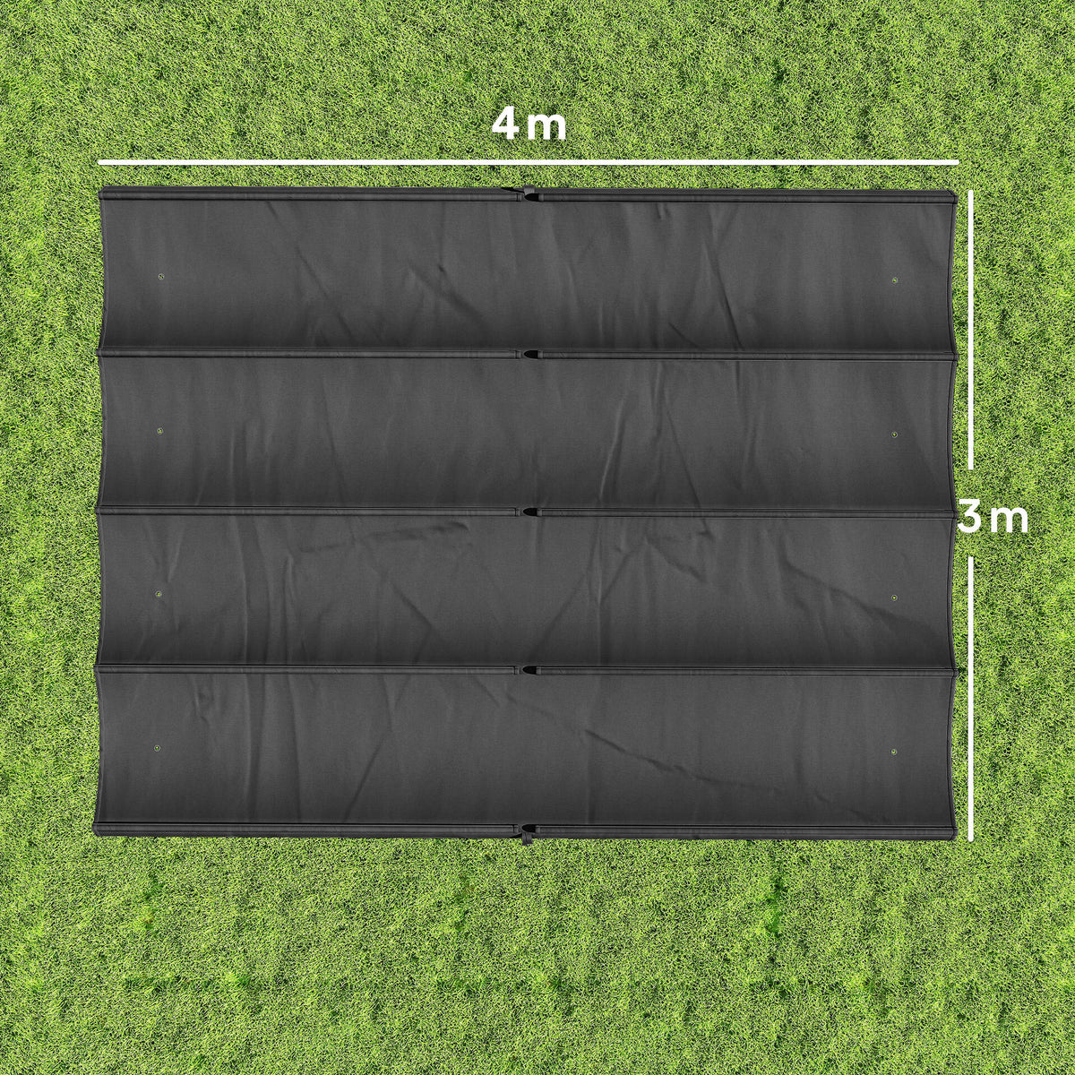 Toile de Toit pour pergola Bâche pour Pergola rétractable de 4 x 3 m, Toile Uniquement 392 x 350 cm, Gris foncé-2