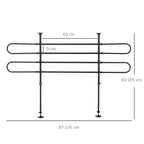 Grille de séparation pour chien universel, barrière de sécurité extensible pour animaux de compagnie, en acier noir-2