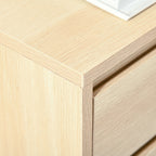 Caisson de Bureau, Rangement Bureau sur Roulettes, 4 Tiroirs Coulissants en Bois, Naturel-6