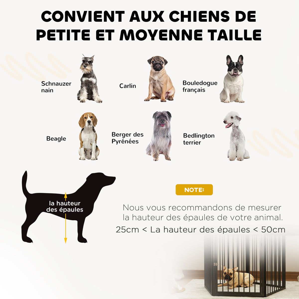 Parc pour chien, parc pour animaux, 5 panneaux, clôture portable pliable, sécurisé, noir-8