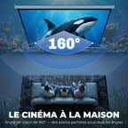 Écran de Projection 120" 4:3 HD 4K, Boîtier en Métal, Écran Hauteur Réglable Manuellement, 244x183cm, Blanc-4
