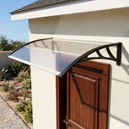 Auvent de Porte d'Entrée, Toit Marquise de Porte Extérieur en Polycarbonate et Profil Aluminium, 110x60cm, Transparent-1