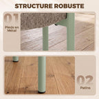 Lot de 4 Tabourets Empilables Ronds avec Assise Rembourrée, sans Dossier, Gain de Place, 45 x 45 x 47,5 cm, Marron Cair-6