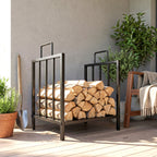 Range bûches Porte-bûches Etagère porte bois de cheminée charge max 15 Kg 44x33x46cm métal époxy noir-9