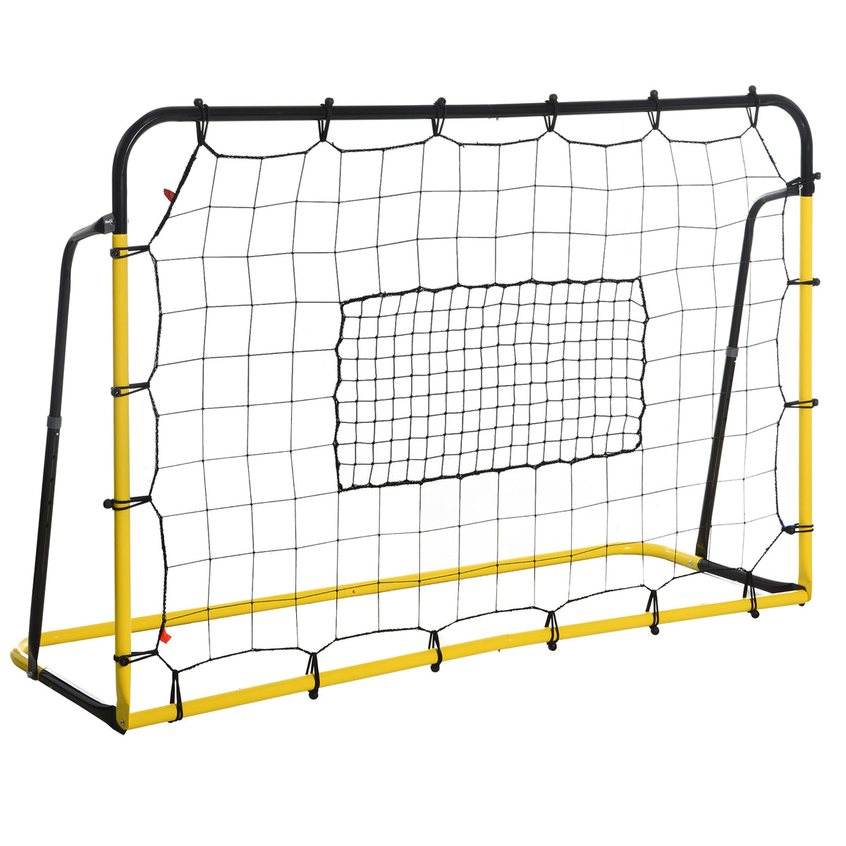 Filet de rebond de football, 184L x 123H cm, rebondisseur de football, 5 angles réglables de 60° à 90°, jaune et noir-0