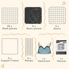 Cage pour chat d'intérieur parc pour chat en acier à 4 niveaux DIY avec 5 portes hamac 1-3 chats 105 x 70 x 140 cm noir-8