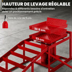Lot de 2 Rampes d'Accès avec Cric Hydraulique 3T, Hauteur Réglable, Largeur d'Accès 230mm, 114x34,5x27cm, Rouge-3