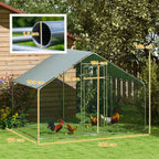 Poulailler, grand poulailler en métal avec couverture imperméable et anti-UV, cage pour 5-8 poules, 3 x 1,7 x 1,9m-2