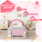 Lit pour enfants de 3 à 6 ans 143 x 74 x 55 cm design nuage sommier à lattes inclus chambre moderne rose-5