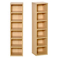 Lot de 2 étagères colonnes Armoire de Rangement CD-DVD 6 + 6 Compartiments dim. 21L x 19l x 88H cm capacité Max. 160 CD Naturel-0