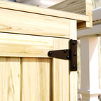 Armoire de jardin en bois abri de jardin avec 2 portes, toit à charnières et étagère, 74 x 43 x 88 cm, bois naturel-7