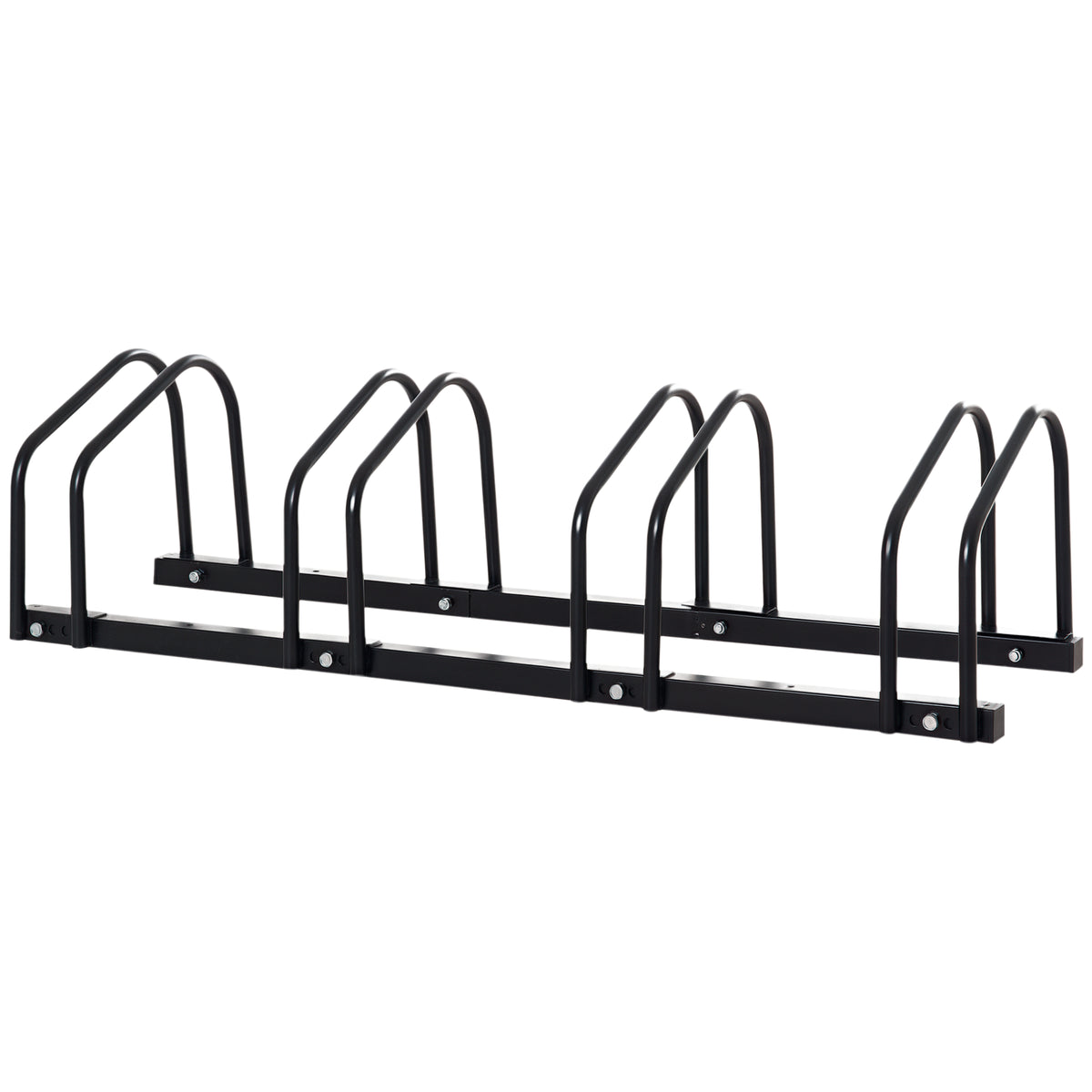 Râtelier 4 vélos range-vélos support de rangement pneu 65 mm sol ou mural pour VTT enfants BMX 110 x 33 x 27 cm acier noir-0