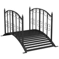 Pont de Jardin Pont en acier avec Garde-corps latéraux, Charge Maximale 120 KG, décoration Jardin, 119 x 67 x 70 cm noir-0