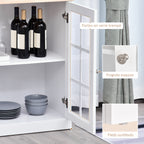 Buffet cuisine, meuble cuisine rangement haut, meuble de rangement avec plan de travail, 3 portes vitrées, 2-4