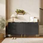 Buffet cuisine meuble de rangement avec 2 portes étagère réglable pieds métalliques surélevés 80 x 40 x 80 cm noir-8