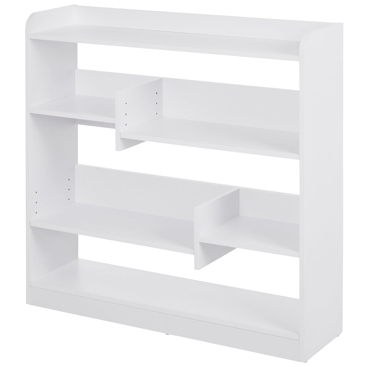 Bibliothèque étagère Meuble de Rangement dim. 90L x 24l x 91H cm 4 Niveaux 3 Panneaux arrières Panneaux de Particules Blanc-0