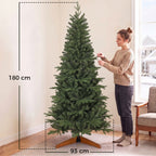 Sapin de Noël Artificiel 180 cm, Arbre de Noël, 1162 Branches Articulées en PE et PVC Ignifuge, Support en Bois Pliable-2