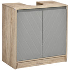 Meuble salle de bain sous Lavabo - meuble sous-vasque - placard 2 portes avec étagère - 60L x 30l x 59,8H cm-0