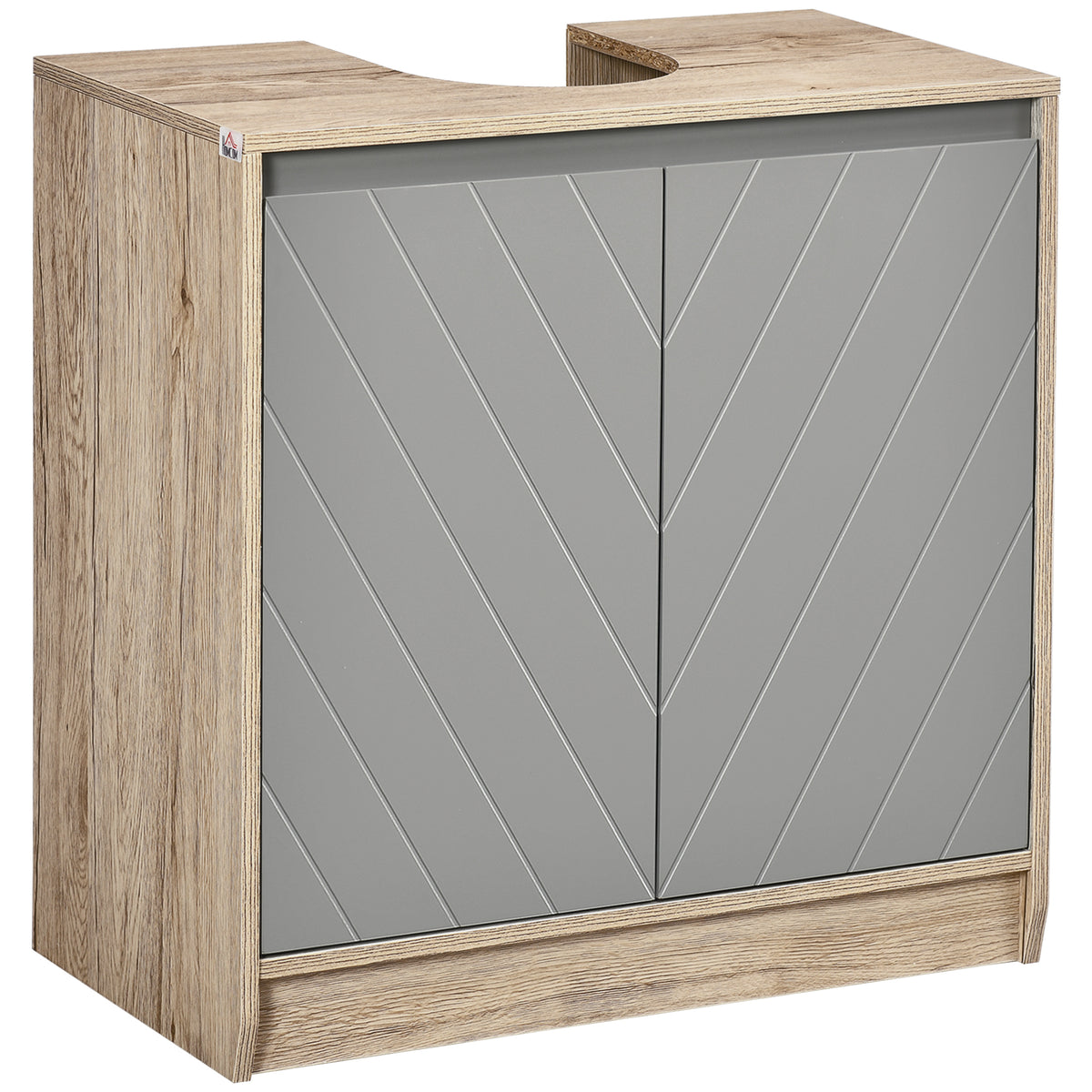 Meuble salle de bain sous Lavabo - meuble sous-vasque - placard 2 portes avec étagère - 60L x 30l x 59,8H cm-0