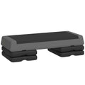 Stepper Fitness Aérobic 3 Niveaux, Hauteur Réglable 10,5/15,5/20,5 cm, Surface Antidérapante, Capacité 250 kg, Gris-0