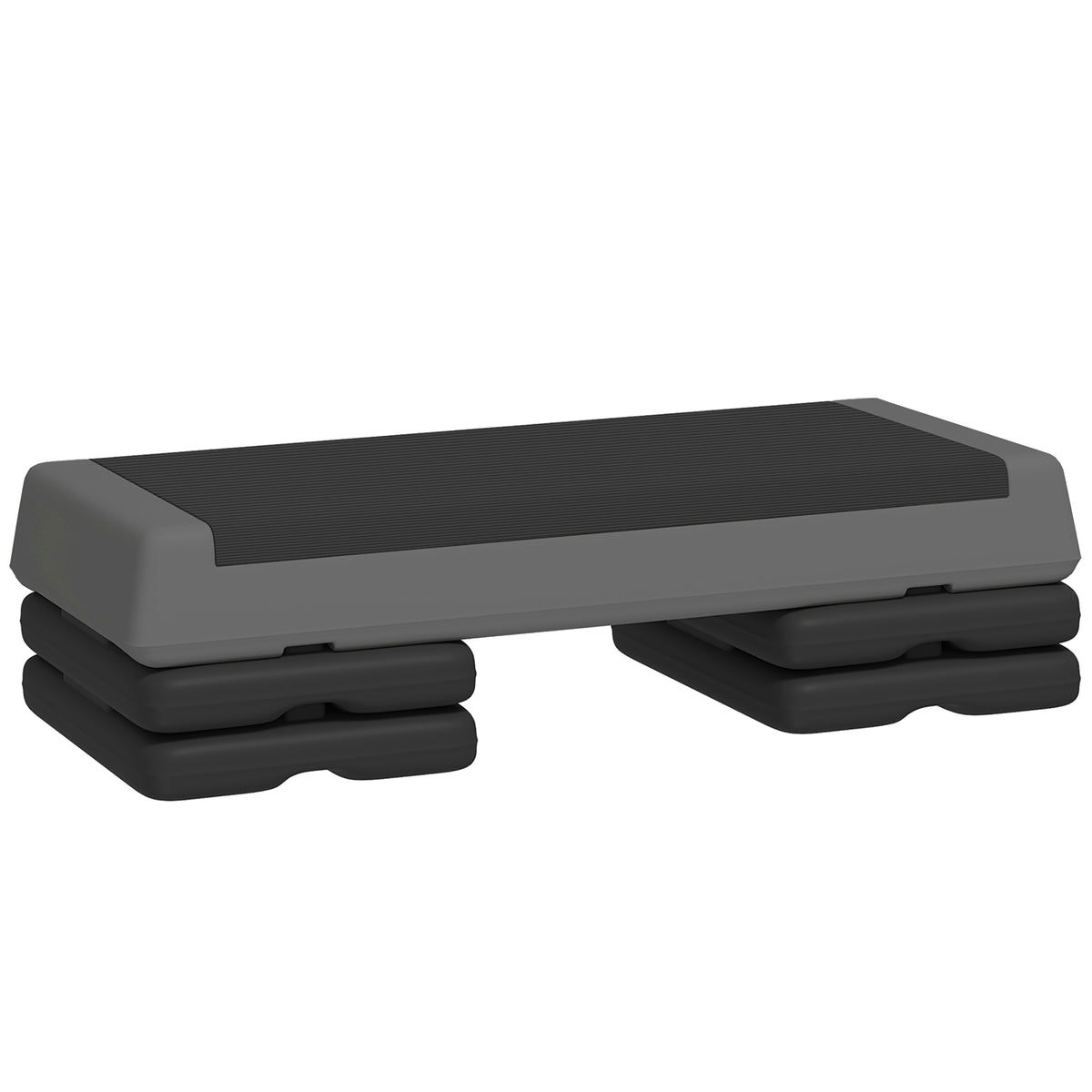 Stepper Fitness Aérobic 3 Niveaux, Hauteur Réglable 10,5/15,5/20,5 cm, Surface Antidérapante, Capacité 250 kg, Gris-0