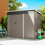 Abri de jardin en métal cabane jardin extérieure triple porte verrouillable toit incliné aérations 234x132x185cm gris-8