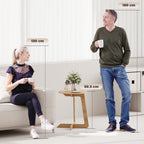 Table d'Appoint en Forme C, Plateau Rond Ø 36 cm, Table Basse Moderne, Compact, Montage par Clipsage, Effet Bois Naturel-3