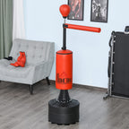 Sac frappe pieds punching ball brunier 3 1 ballon vitesse bras flexible rotatif haut. réglable cm noir rouge-9