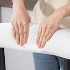 Lot de 2 tabourets de bar, chaises de bar en tissu bouclette avec dossier incurvé, repose-pieds, 50x52,5x98cm, blanc-8