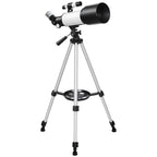 Télescope Astronomique pour Adultes et Débutants 70 mm, 2 Oculaire 40X/16X, Trépied Réglable, 80 x 80 x 135 cm, Blanc-0