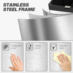 Poubelle rectangulaire à pédale poubelle cuisine 3 compartiments fermeture douce acier inox 45,7 x 35,8 x 76 cm argent-7