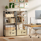 Bibliothèque style industriel 3 étagères placard porte 2 tiroirs 58 x 24 x 122 cm effet bois naturel acier noir-7