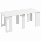 Table à manger pliante, table pliante cuisine extensible jusqu'à 6 personnes, pour petits espaces, salle à manger, blanc-0